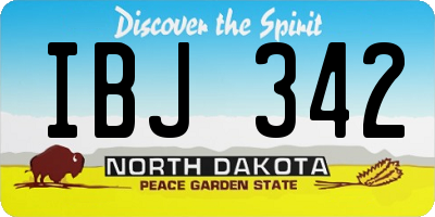 ND license plate IBJ342