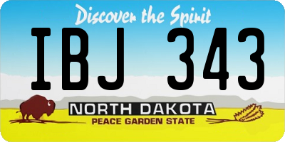 ND license plate IBJ343
