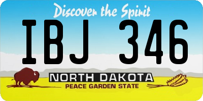 ND license plate IBJ346