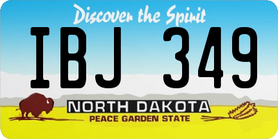 ND license plate IBJ349