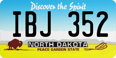 ND license plate IBJ352