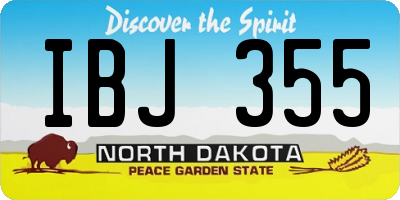 ND license plate IBJ355