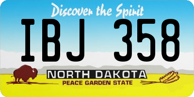 ND license plate IBJ358