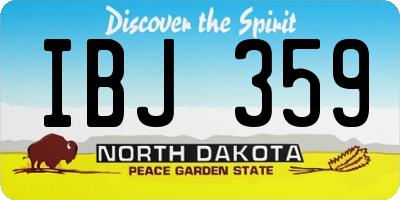 ND license plate IBJ359