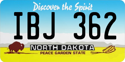 ND license plate IBJ362