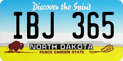 ND license plate IBJ365