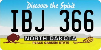 ND license plate IBJ366