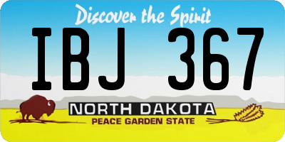 ND license plate IBJ367