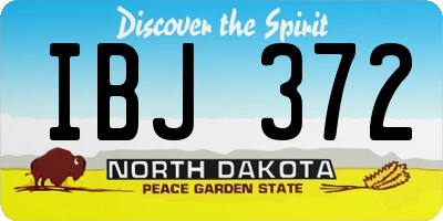 ND license plate IBJ372