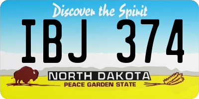 ND license plate IBJ374
