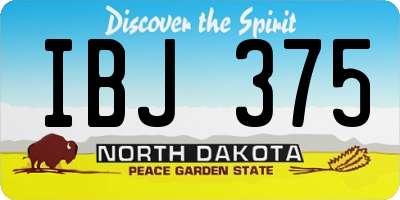 ND license plate IBJ375