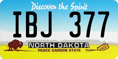 ND license plate IBJ377
