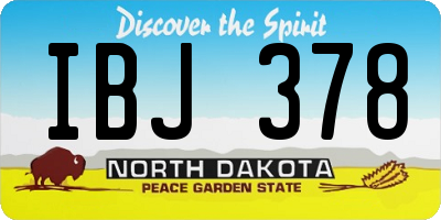 ND license plate IBJ378