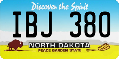 ND license plate IBJ380