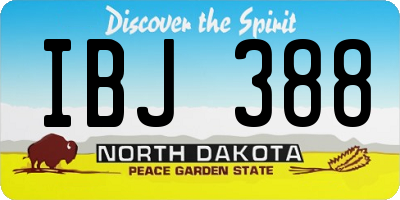 ND license plate IBJ388