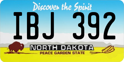 ND license plate IBJ392