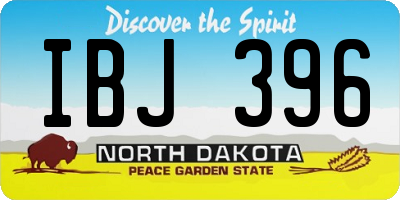 ND license plate IBJ396