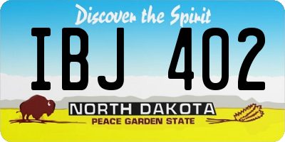 ND license plate IBJ402