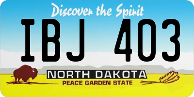 ND license plate IBJ403