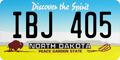 ND license plate IBJ405