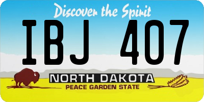 ND license plate IBJ407