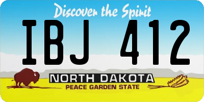 ND license plate IBJ412