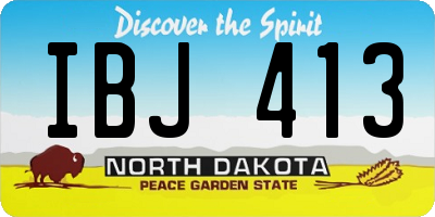 ND license plate IBJ413