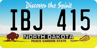 ND license plate IBJ415