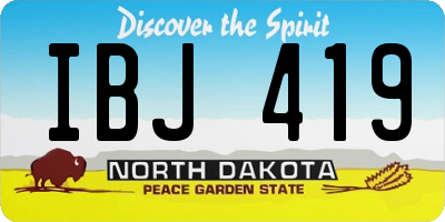 ND license plate IBJ419