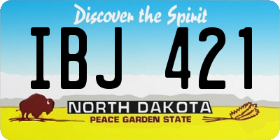 ND license plate IBJ421