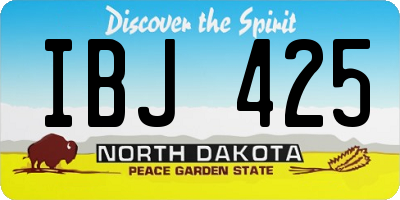ND license plate IBJ425