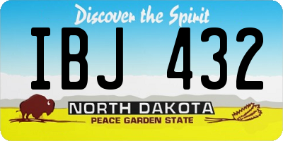 ND license plate IBJ432