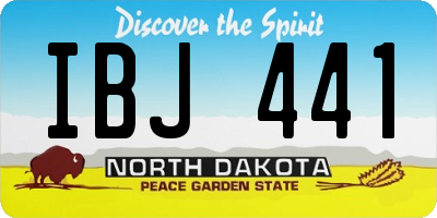 ND license plate IBJ441