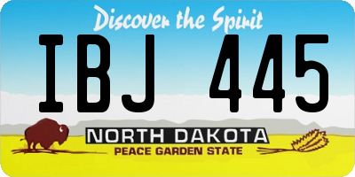 ND license plate IBJ445