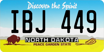 ND license plate IBJ449