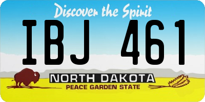 ND license plate IBJ461
