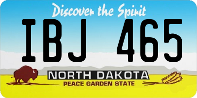 ND license plate IBJ465