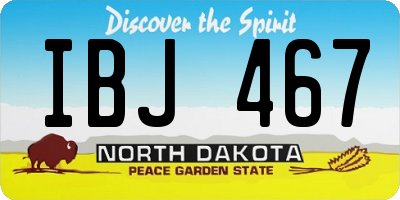 ND license plate IBJ467