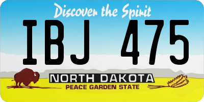 ND license plate IBJ475