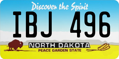 ND license plate IBJ496