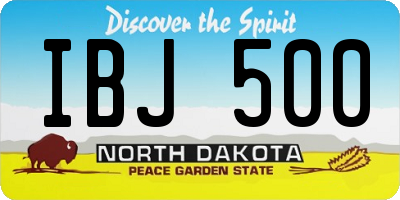 ND license plate IBJ500