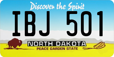 ND license plate IBJ501