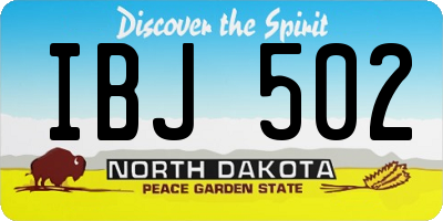 ND license plate IBJ502