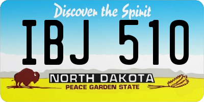 ND license plate IBJ510