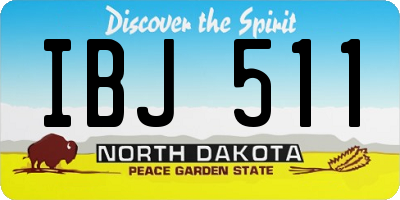 ND license plate IBJ511