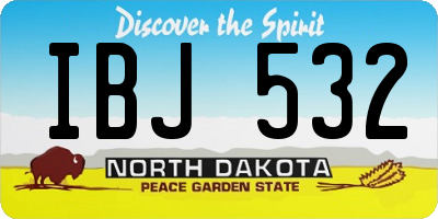 ND license plate IBJ532