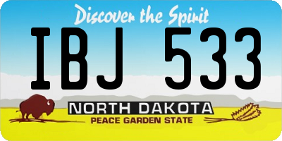 ND license plate IBJ533