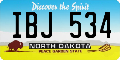 ND license plate IBJ534