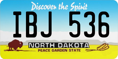 ND license plate IBJ536