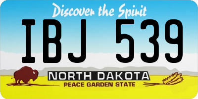 ND license plate IBJ539